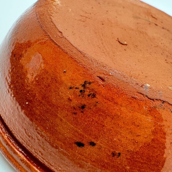 Portuguese Pottery Clay Terracotta Mini Blue Floral Olive Dish Hand-painted - Picture 6 of 8